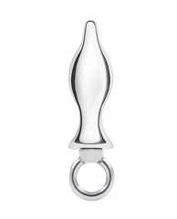 Blue Line Anal Products Stainless Steel Tapered Butt Plug with Loop Handle for Secure and Comfortable Anal Play