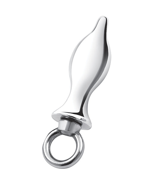 Blue Line Anal Products Stainless Steel Tapered Butt Plug with Loop Handle for Secure and Comfortable Anal Play