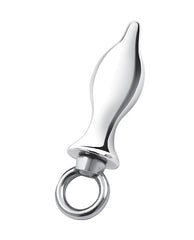 Blue Line Anal Products Stainless Steel Tapered Butt Plug with Loop Handle for Secure and Comfortable Anal Play