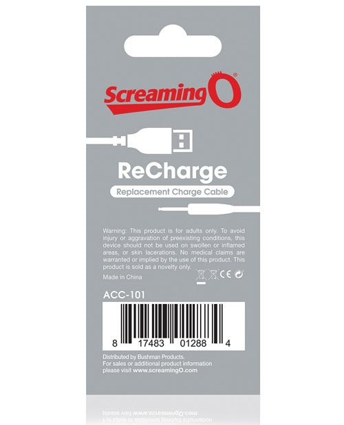 Screaming O USB Charging Cable for Charged Vibrators