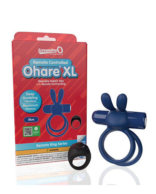 Screaming O vibrating ring XL remote controlled silicone bunny ears for couple stimulation