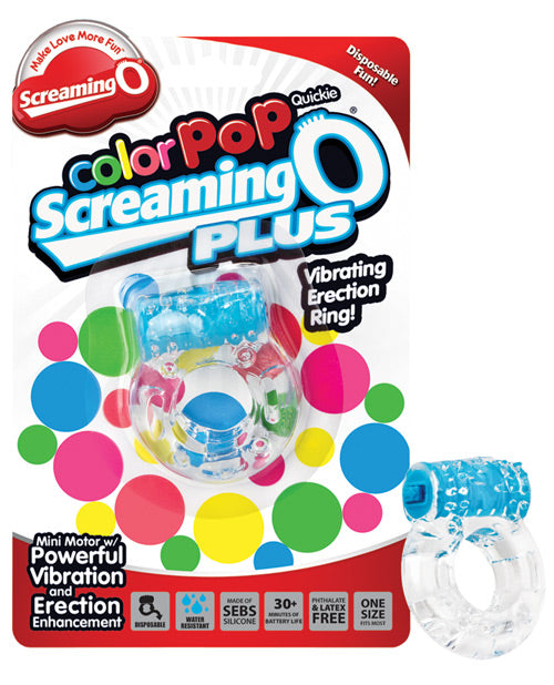 Screaming O Stimulators Blue Vibrating Erection Ring Disposable Design for Couples Intimacy