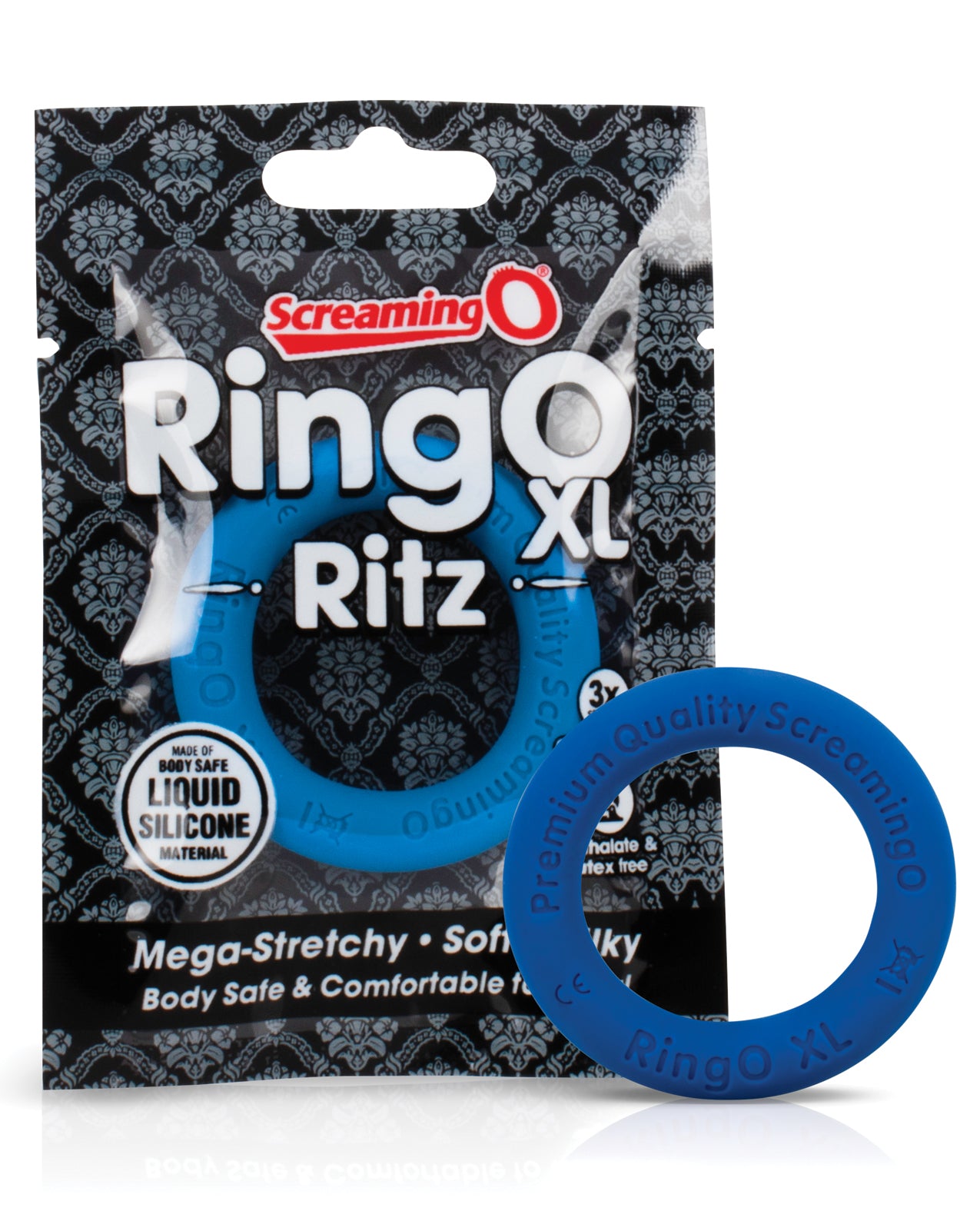 Screaming O Penis Enhancement Ring Stretchy Liquid Silicone Blue for Comfortable Support