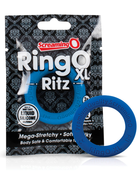 Screaming O Penis Enhancement Ring Stretchy Liquid Silicone Blue for Comfortable Support