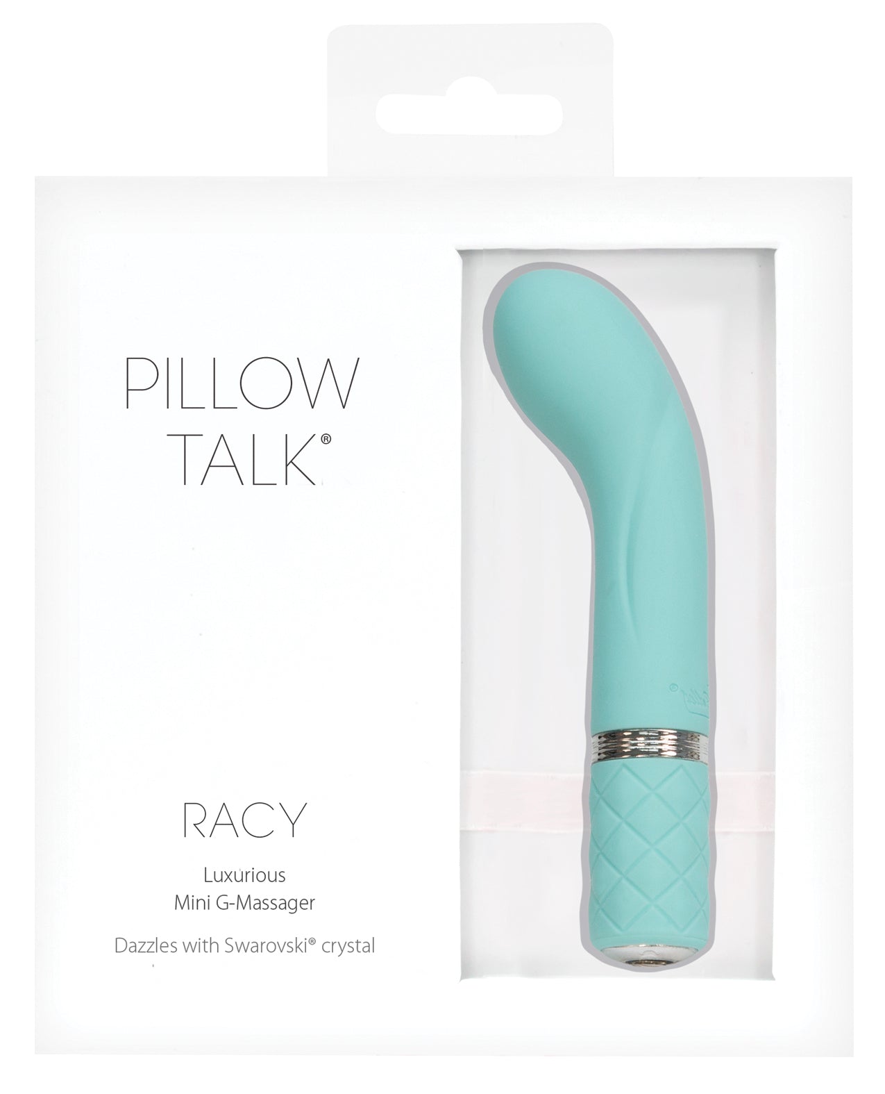 Pillow Talk Vibrator Teal Flexible Mini Rechargeable with Swarovski Button for G-Spot and External Stimulation