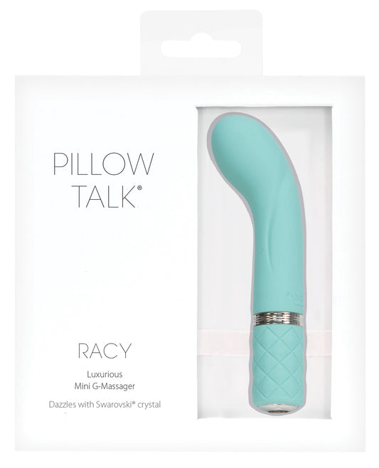 Pillow Talk Vibrator Teal Flexible Mini Rechargeable with Swarovski Button for G-Spot and External Stimulation