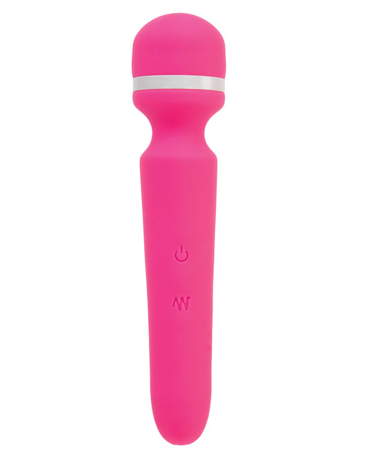 Wonderlust Stimulator Pink Silicone Rechargeable Wand with Flexible Head for Personalized Vibrations