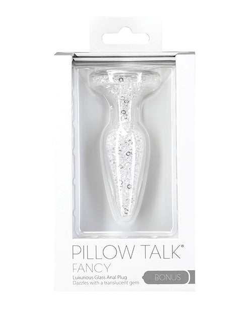 Pillow Talk Glass Anal Plug Shimmering Glass Beads Gem Base for Sensitive Skin and Temperature Play