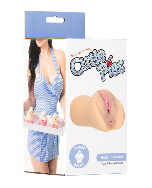 Cutie Pies Dolls & Masturbators Baker Becky Stroker with Textured Tunnels and Removable Vibrating Bullet for Realistic Solo Pleasure