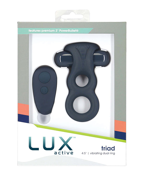 Lux Active Penis Enhancement Vibrating Dual Ring with Remote and 7 Vibration Functions for Couples Stamina and Clitoral Stimulation