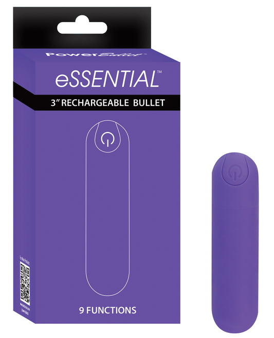 eSSENTIAL Stimulator Rechargeable Bullet with 9 Vibration Functions and Matte Storage Case for Discreet Pleasure