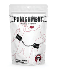 Punishment Bondage Handcuffs Crystal Detail Adjustable Velcro Soft Fur Blindfold Set for Sensual BDSM Play