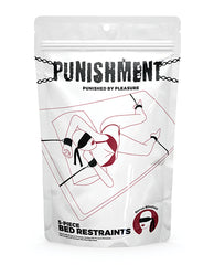 Punishment Bed Restraint Kit with Adjustable Velvet Cuffs and Blindfold for Comfortable Bondage Play