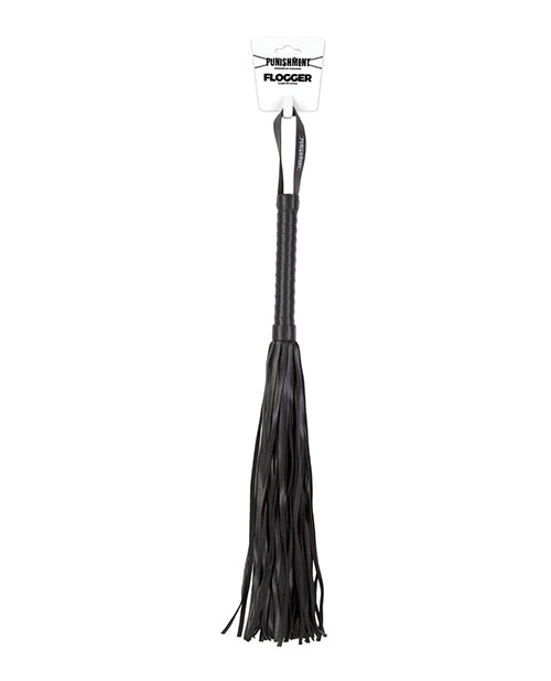 Punishment faux leather flogger with wrapped handle and soft falls for beginner BDSM impact play