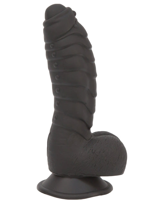 Addiction Ben 7-Inch Silicone Ribbed Dildo with Suction Base - Black
