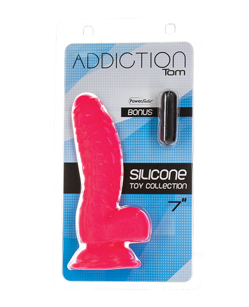 Addiction Silicone Dildo Raised Ribbed Texture Suction Cup Base for Hands-Free Stimulation