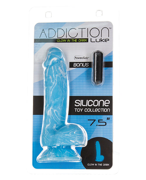 Addiction Dildo Glow-in-the-Dark Silicone Extreme Suction Base and Harness Compatible for Versatile Pleasure