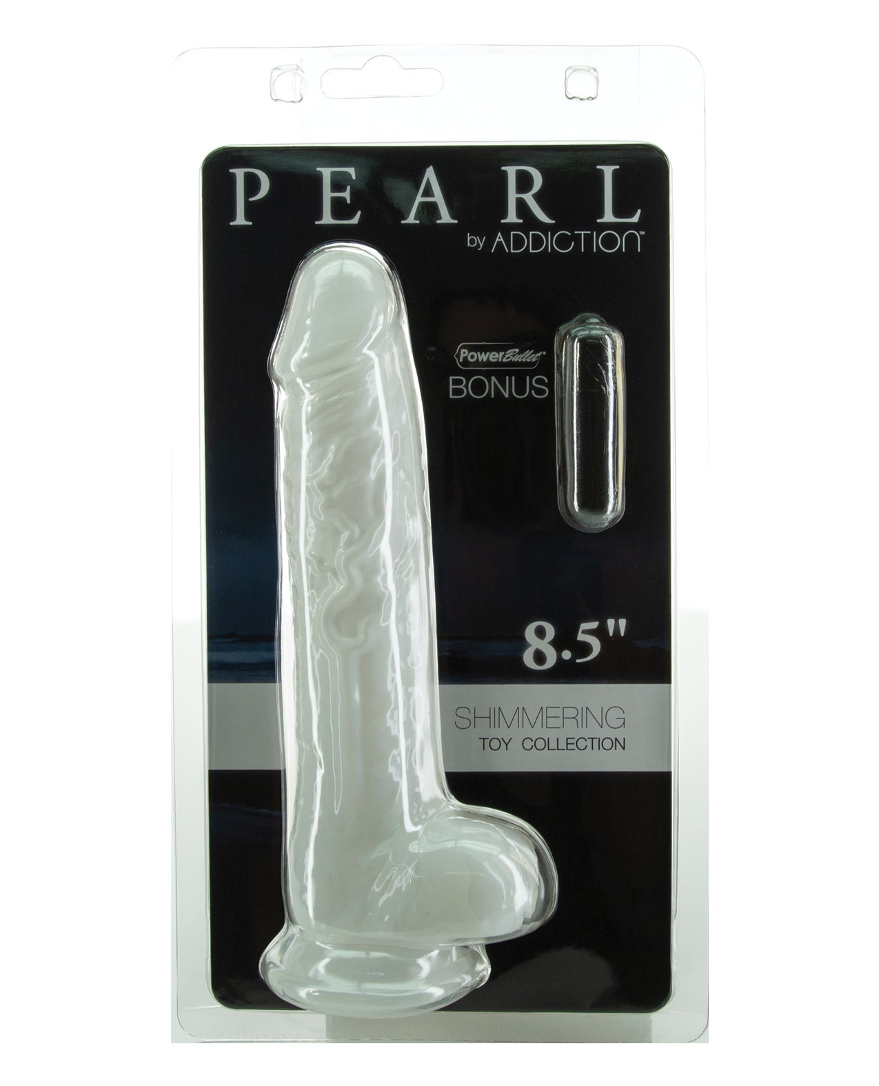Addiction Dildo Pearlescent Finish with Suction Cup and 3-Inch Bullet for Versatile Pleasure
