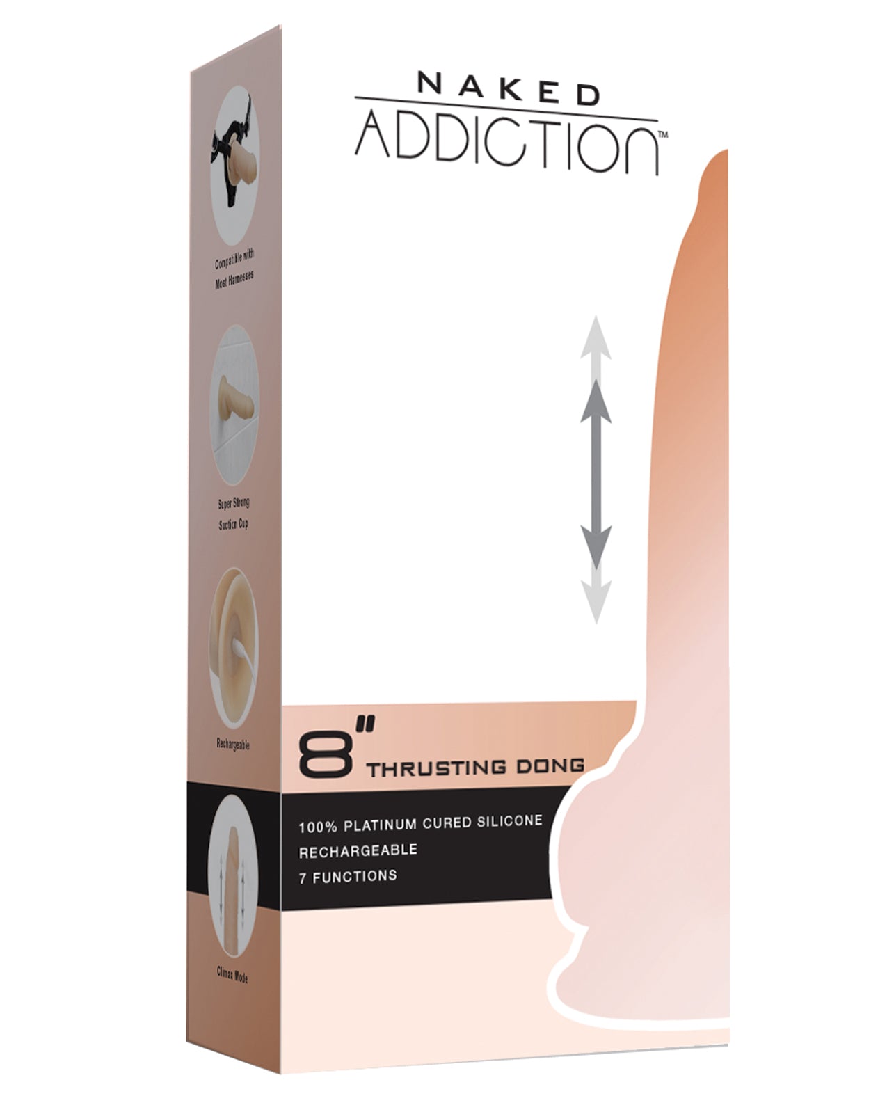 Naked Addiction Dongs & Dildos 9-inch thrusting dong with remote control for realistic lifelike pleasure experience