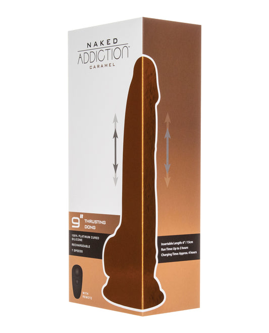 Naked Addiction Dongs & Dildos Platinum Cured Silicone Thrusting Dong with Remote Control for Realistic Stimulation