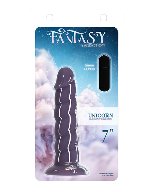 Addiction Silicone Dildo Ribbed Shaft Suction Base in Plum Purple for Enhanced Penetration