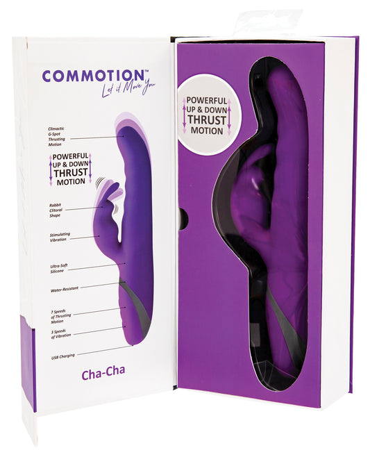 Commotion Cha Cha Plum Thrusting Dual Vibrator with Rabbit Stimulator