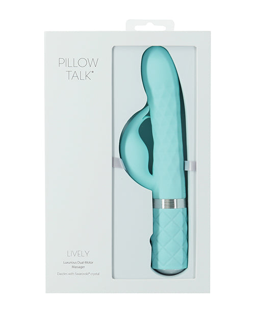 Pillow Talk Vibrator Dual Motor with Rotating Shaft and Teal Silicone for Enhanced Stimulation