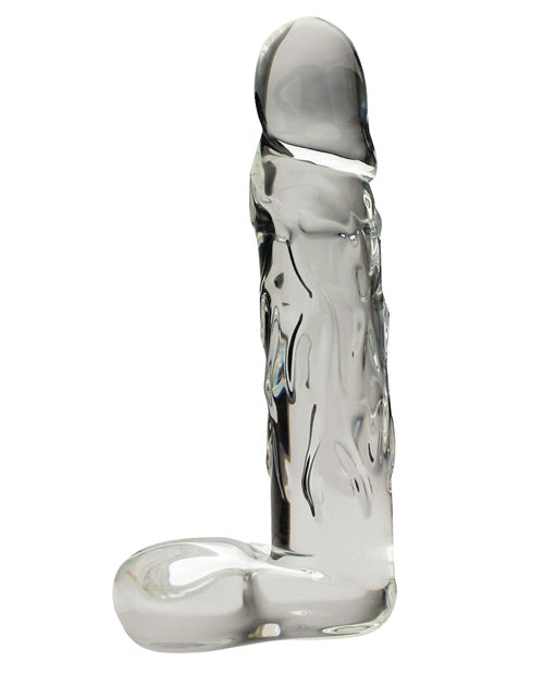 Blown Glass Dong realistic veined design large base harness-compatible for versatile pleasure