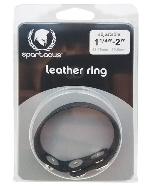 Spartacus Penis Enhancement Leather Cock Ring Adjustable Chrome Snaps for Erectile Support and Prolonged Stamina