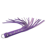 Spartacus Bondage Whip 20-Inch Leather Studded Purple Design for Confident Grip and BDSM Play