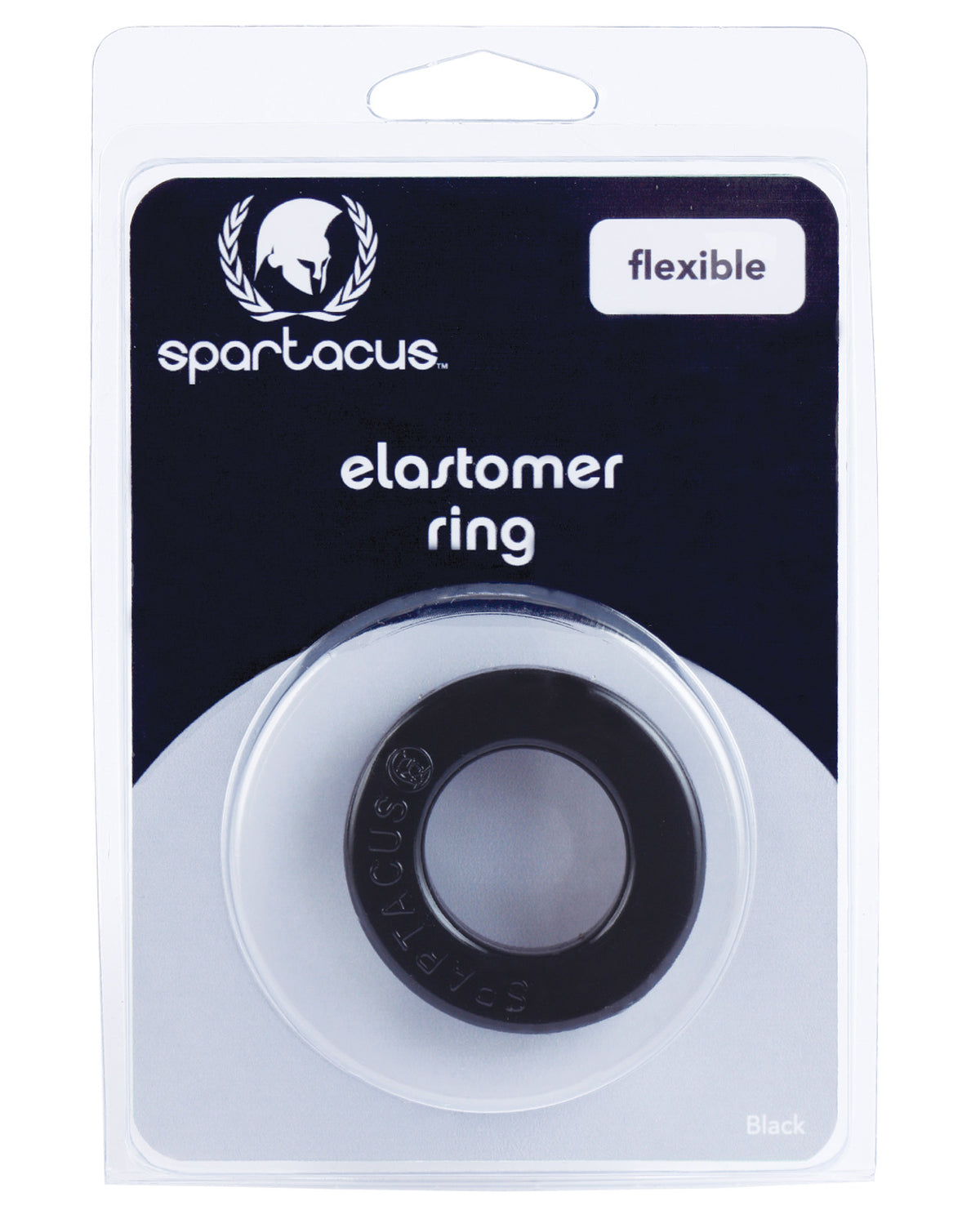 Spartacus Elastomer Cock Ring - Metro Black