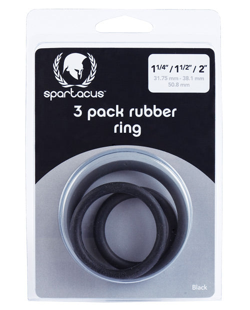 Spartacus Penis Enhancement Set Rubber Cock Rings Three Sizes Soft Material for Prolonged Erection
