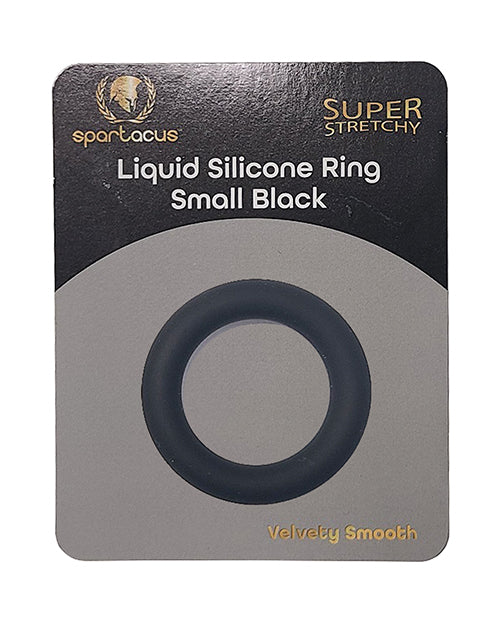 Spartacus Liquid Silicone Cock Ring Small - Black