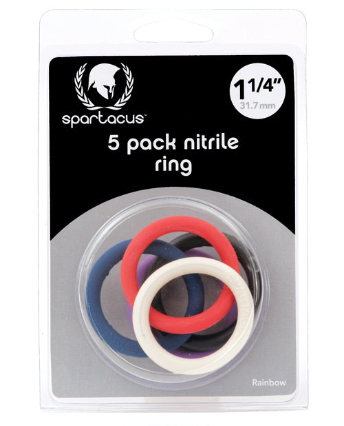 Spartacus Penis Enhancement Nitrile Cock Rings Firm Flexible Assorted Colors for Allergy-Safe Performance