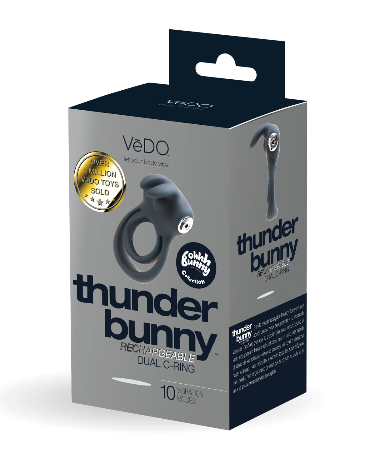 VeDO Thunder Bunny Rechargeable Dual Ring - Black Pearl