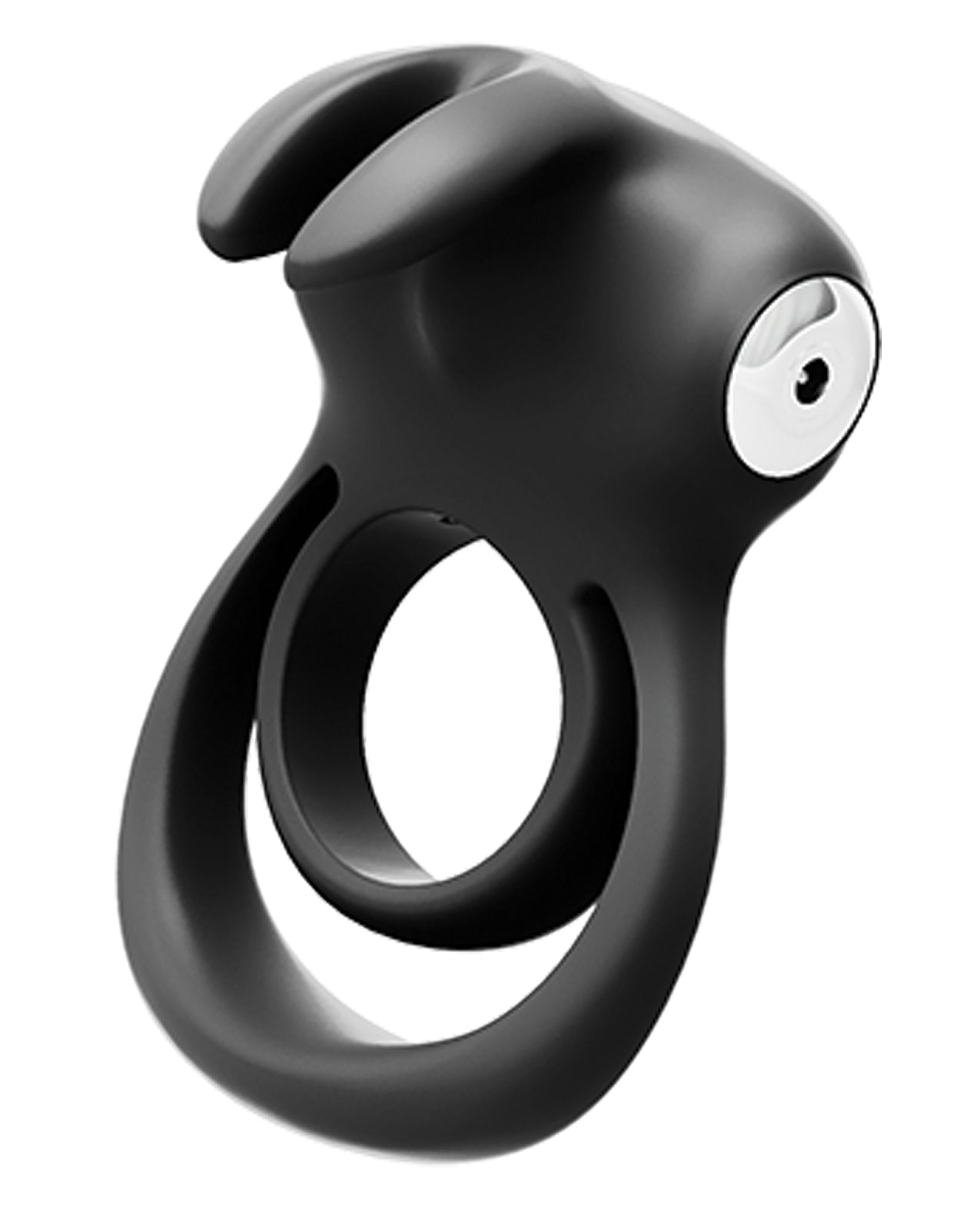 VeDO Thunder Bunny Rechargeable Dual Silicone Penis Enhancement Ring - Black Pearl