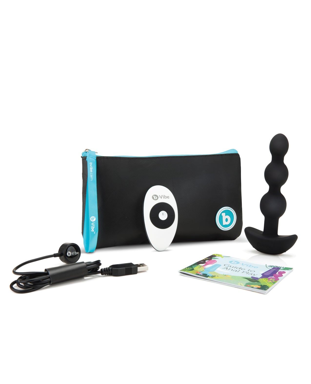 b-Vibe Remote Triplet Anal Beads with Flexible Silicone and Remote