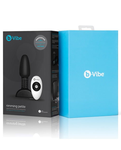b-Vibe Petite Rimming Plug in Black with Rotating Beads and Tip Vibration