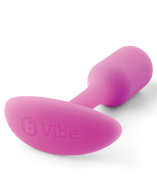 b-Vibe Weighted Snug Plug 1 Fuchsia Silicone Anal Plug with Storage Case