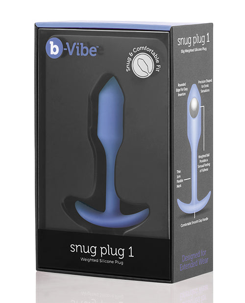 b-Vibe Anal Plug Weighted Silicone Violet with Flexible Neck and Smooth Grip Handle for Fullness and Comfort