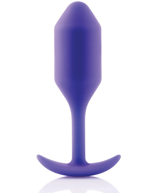 b-Vibe Weighted Snug Plug 2 Purple Anal Plug with Seamless Silicone and Weighted Core