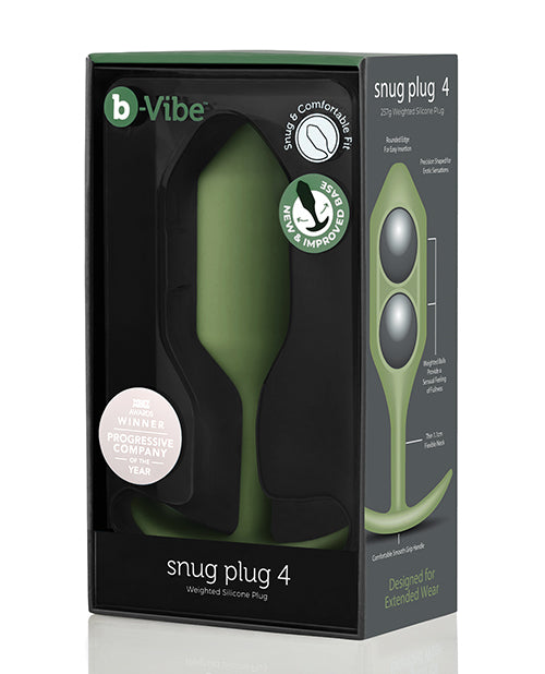 b-Vibe Anal Plug Weighted Silicone Snug Plug with Grip Handle and Travel Case for Comfortable Fullness