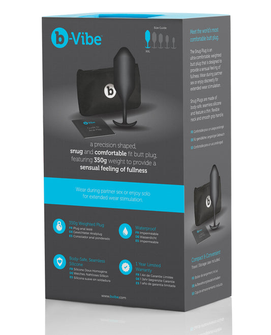 b-Vibe Weighted Snug Plug 5 Anal Plug with Comfort Grip and Travel Case
