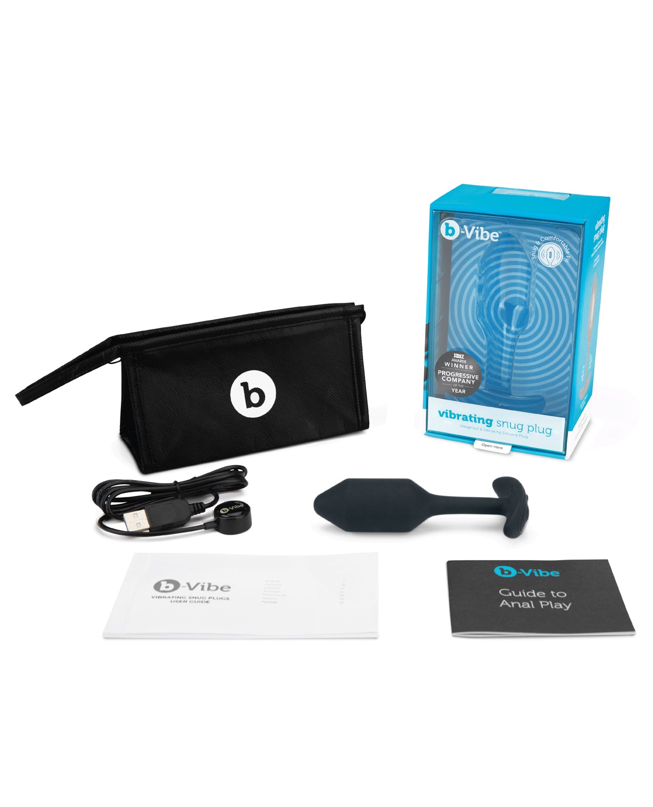 b-Vibe Vibrating Weighted Snug Plug M Anal Plug with Powerful Vibration