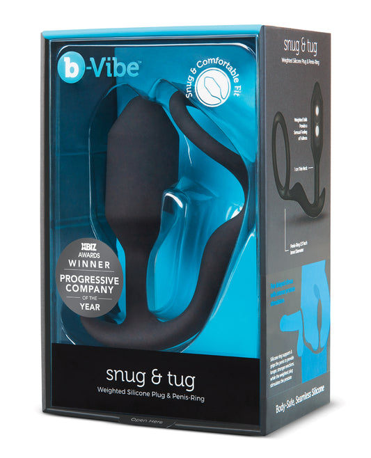 b-Vibe Anal Product Weighted Silicone Butt Plug Penis Ring for Dual Stimulation and Delayed Climax