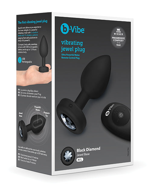 b-Vibe Anal Plug with Remote Control Vibrating Motor and Jewel Base for Intense Stimulation and Luxury Design