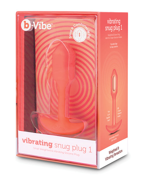 b-Vibe Anal Plug Small Orange Vibrating Weighted Silicone for Comfortable Anal Training and Stimulation