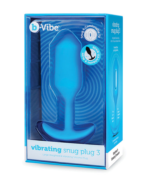 b-Vibe Anal Plug Weighted Vibrating Snug Plug Blue Silicone for Intense Fullness and Stimulation