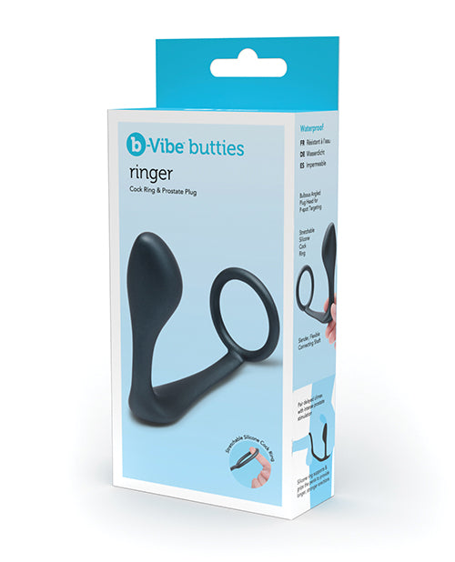 b-Vibe Anal Products Silicone Cock Ring and Prostate Plug dual stimulation waterproof for enhanced pleasure