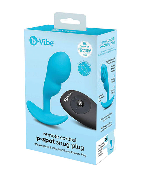b-Vibe Anal Plug Weighted Remote Control Curved Shaft with Vibration for Targeted Prostate Stimulation